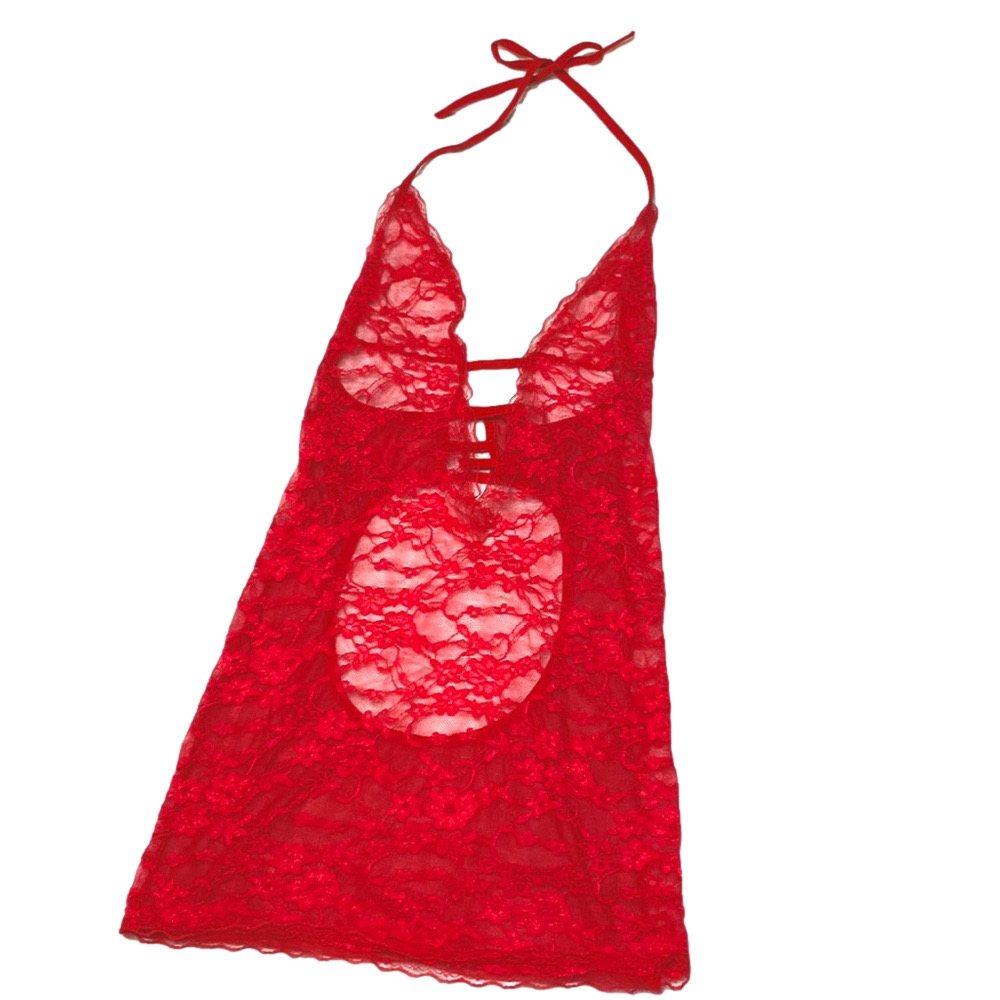 🍒 Cherry Red Lace Teddy Dress 🍒 - Picture 9 of 10